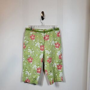 Westbound Green & Pink Flowered Walking Shorts